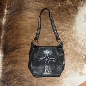 Raviani Black Leather Saworski Crystal Purse